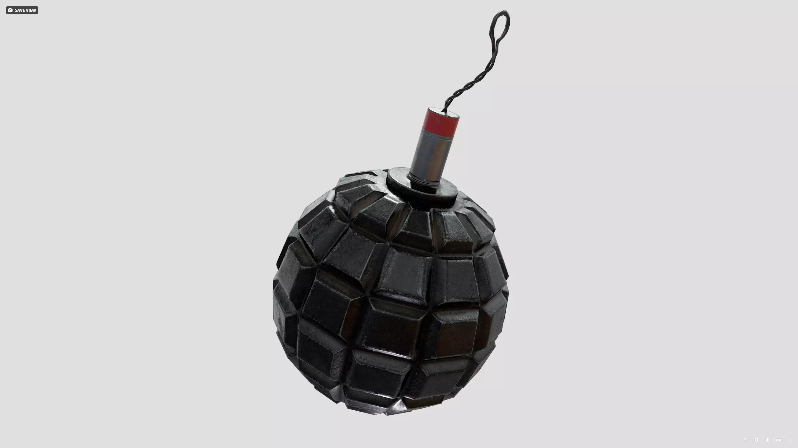 1915 german grenade Low-poly 3D model_5