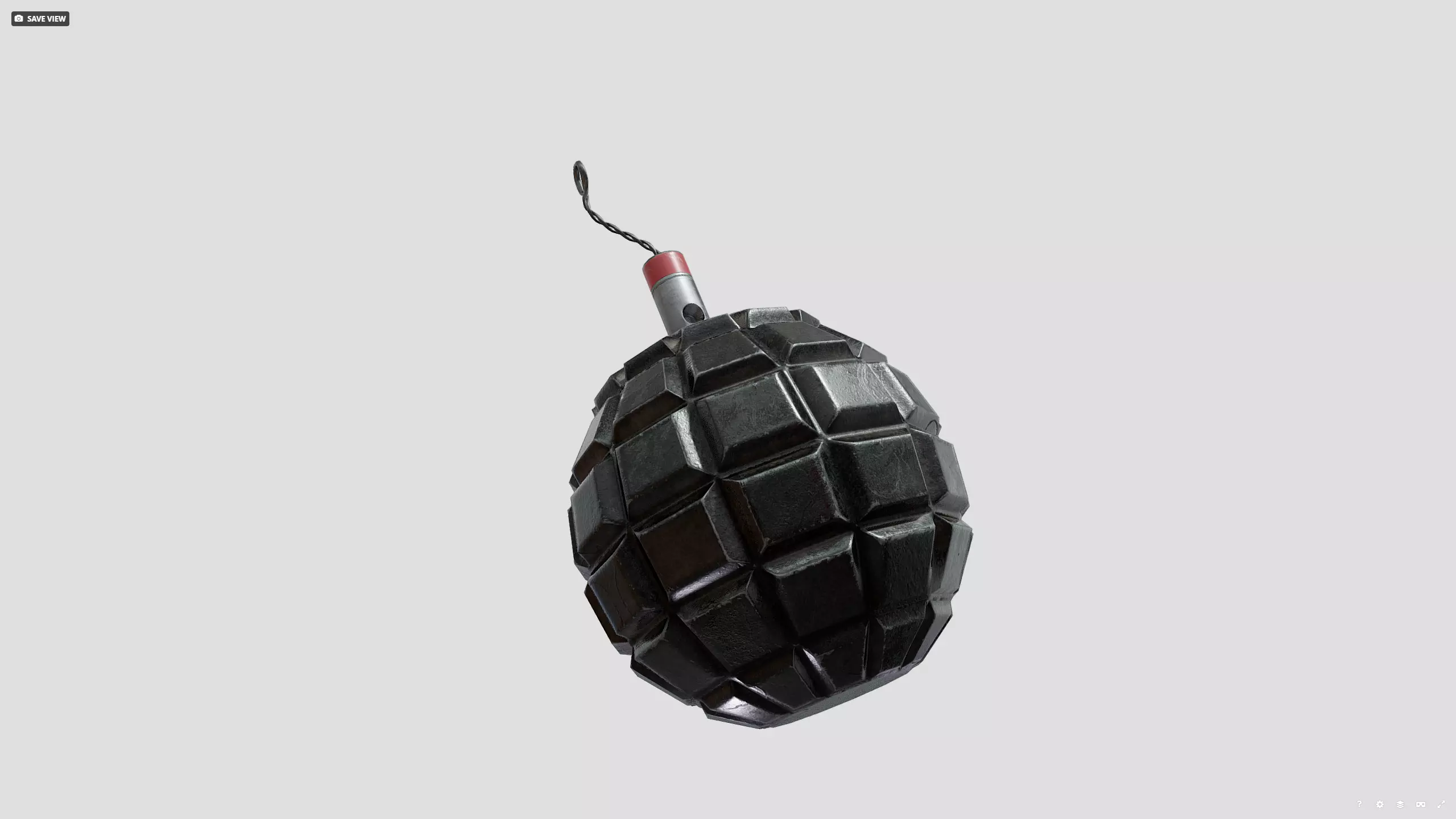1915 german grenade Low-poly 3D model_13