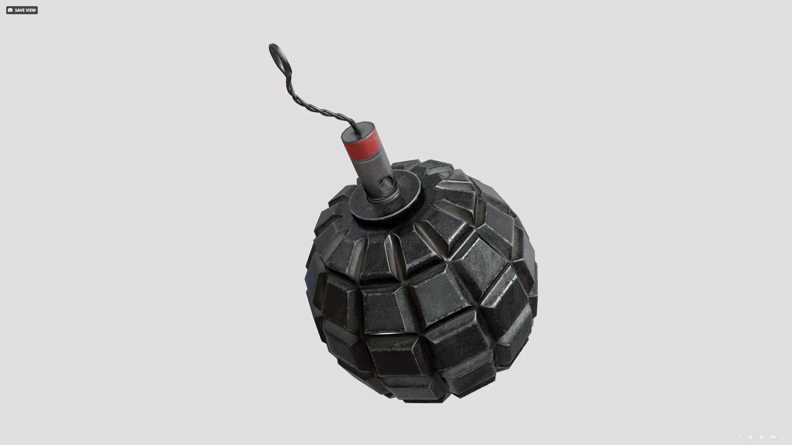 1915 german grenade Low-poly 3D model_8