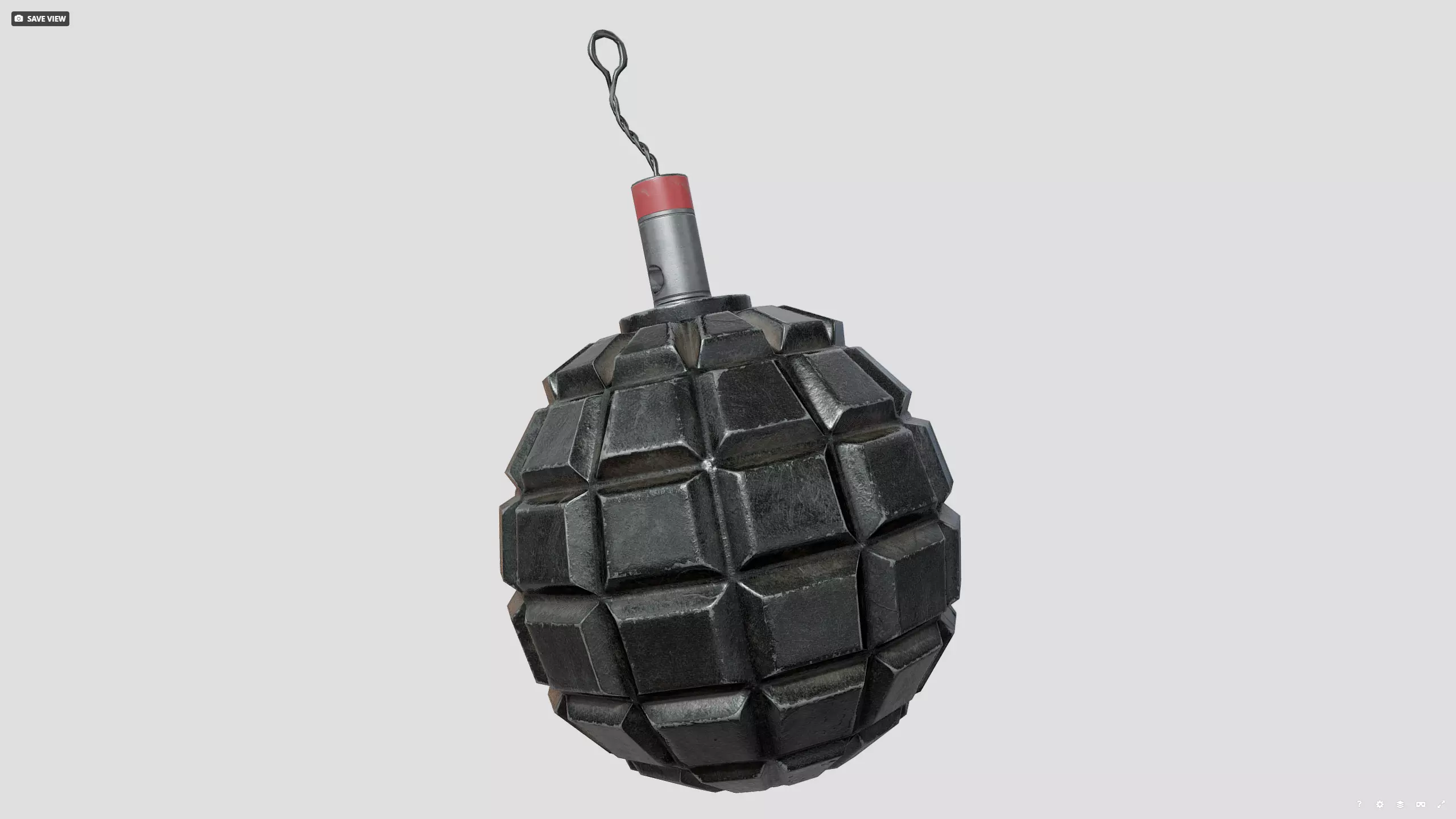 1915 german grenade Low-poly 3D model_2