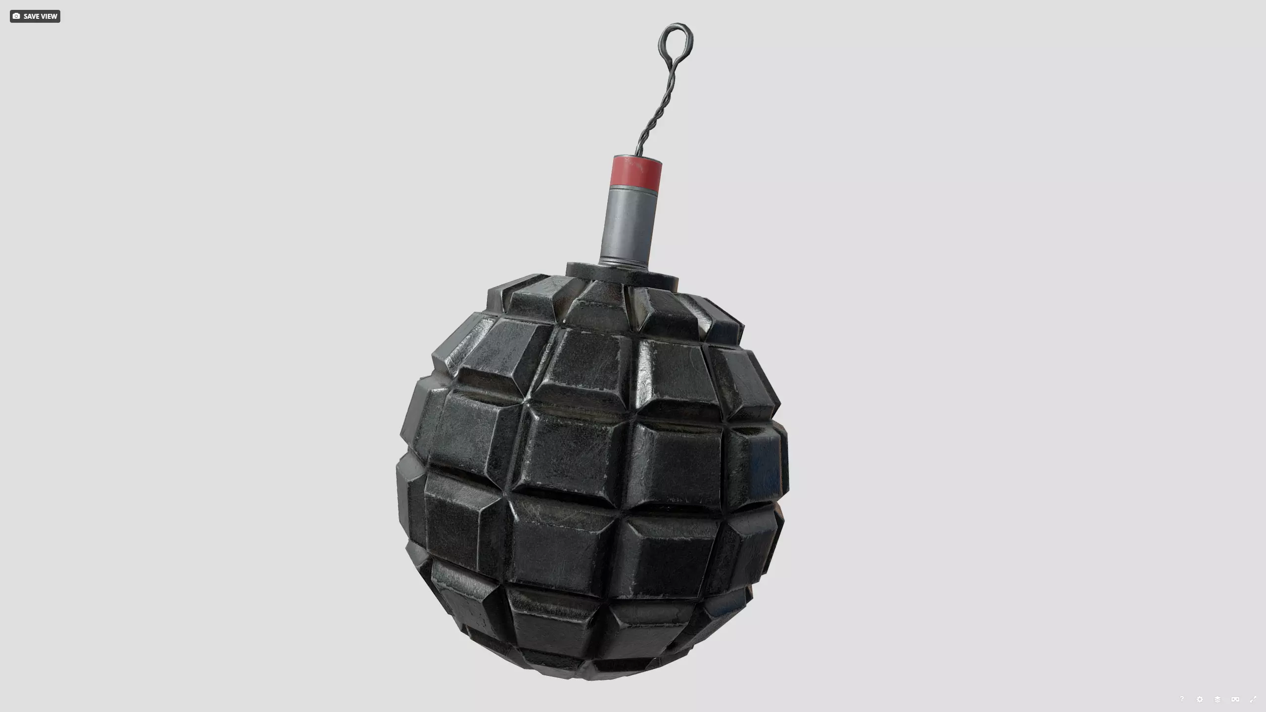 1915 german grenade Low-poly 3D model_3