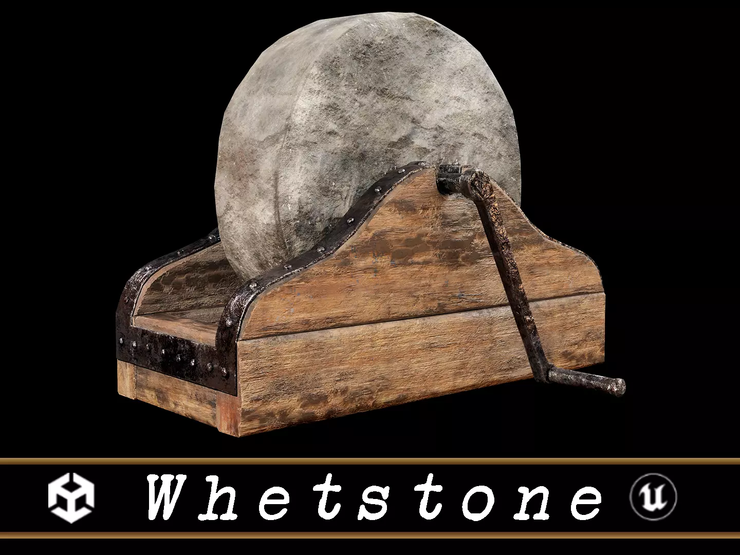 Medieval Whetstone Low-poly 3D model