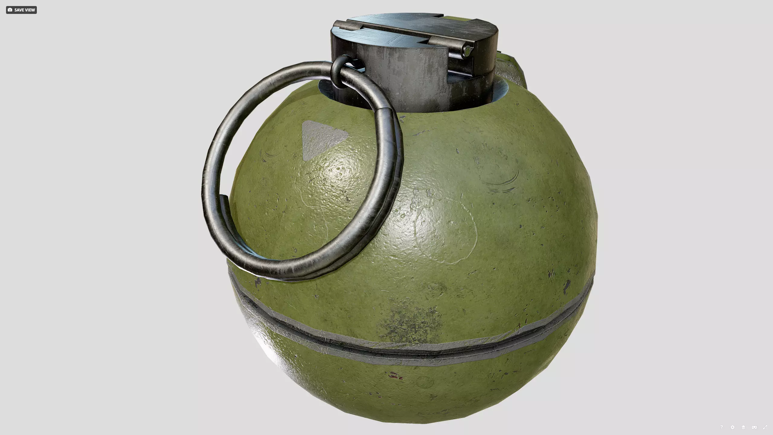 Hand grenade Low-poly 3D model_8