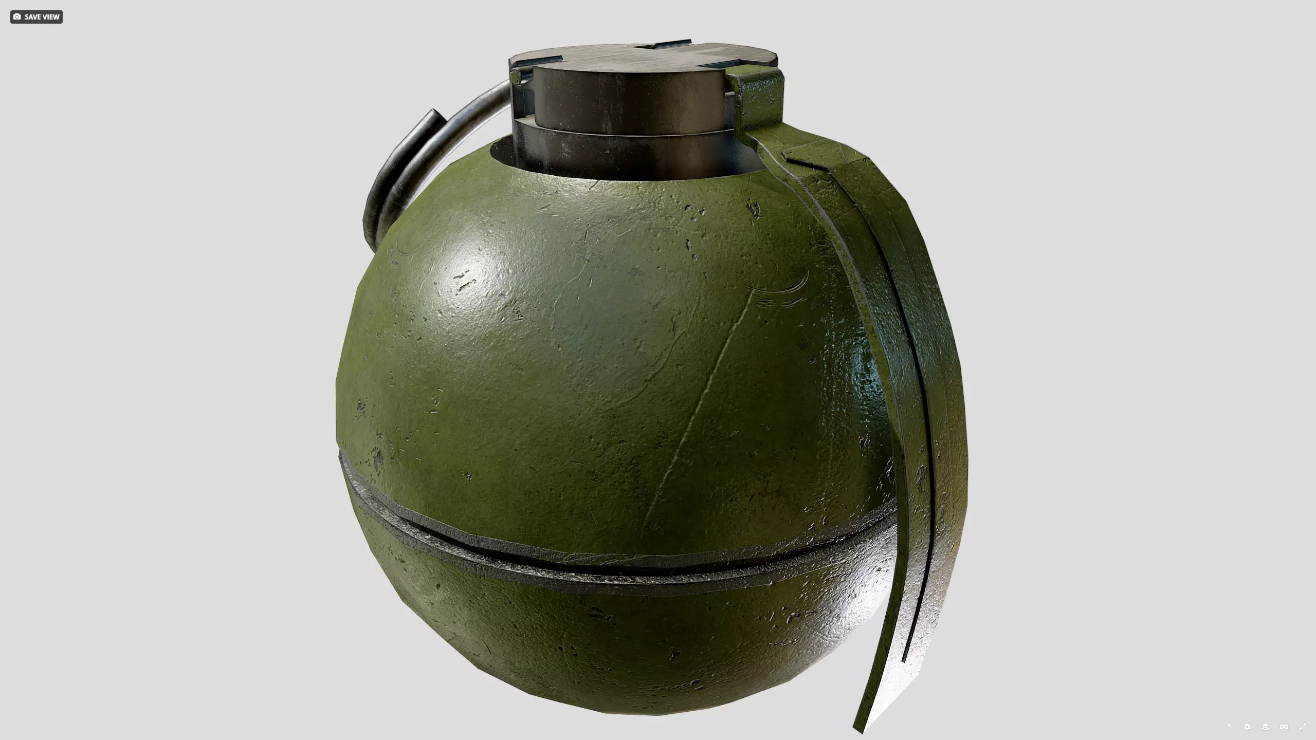 Hand grenade Low-poly 3D model_2