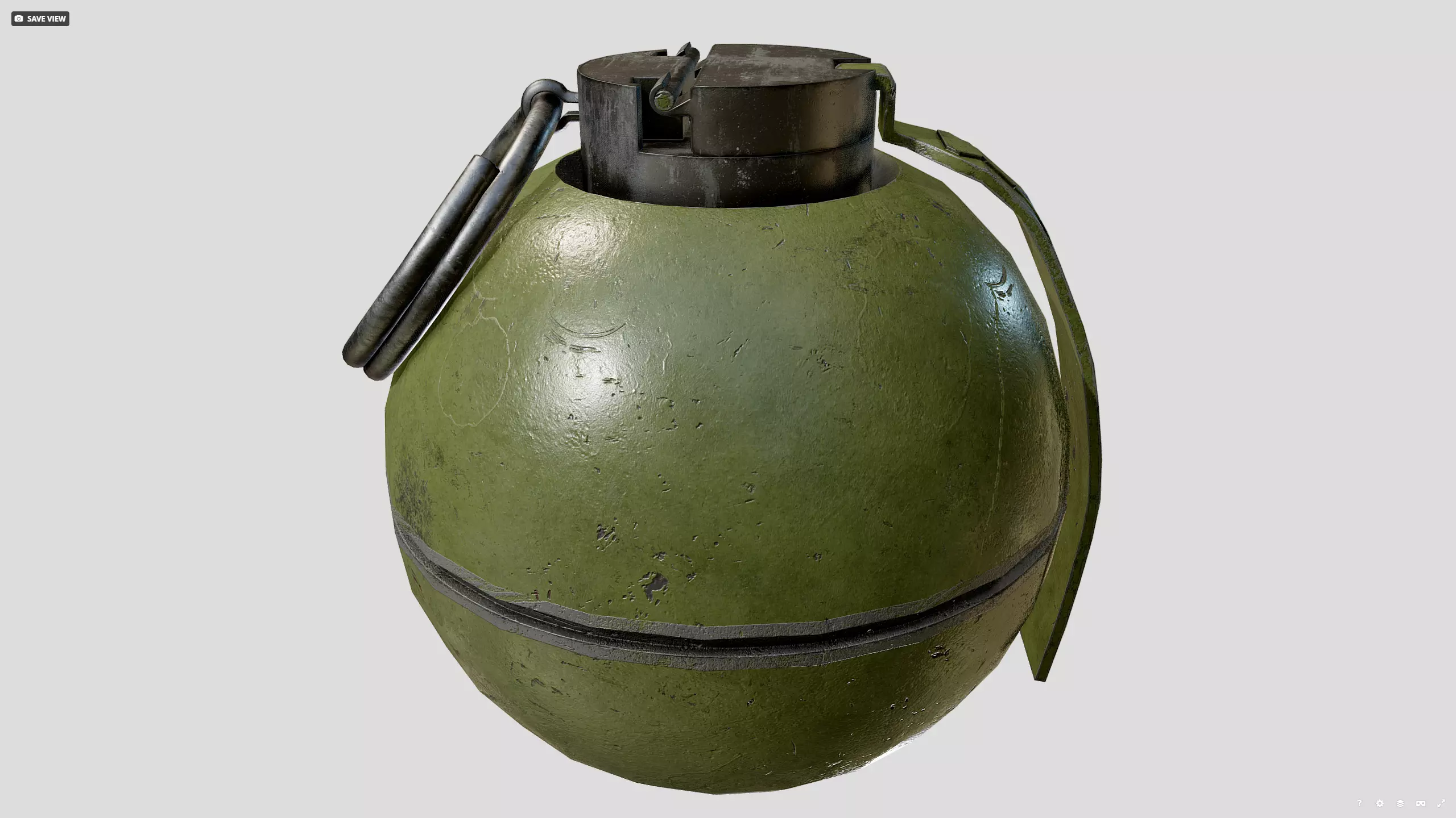 Hand grenade Low-poly 3D model_1