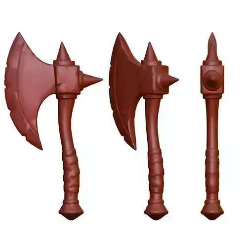 Stylized Battle Axe 3D Model