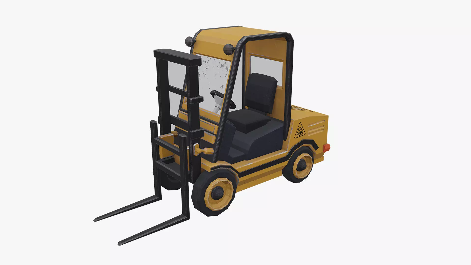 forklift low poly  Free low-poly 3D model_0