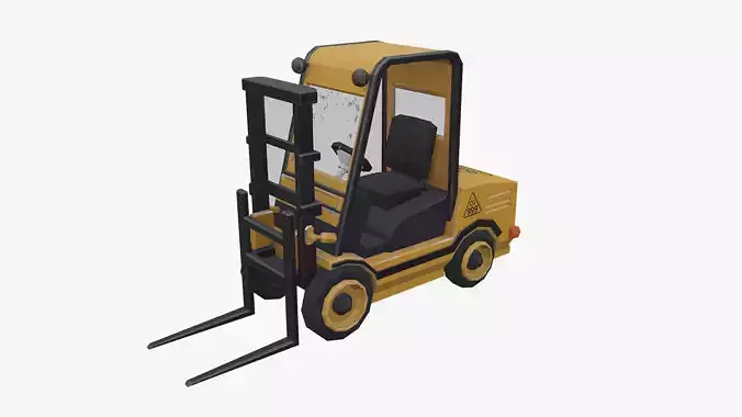 forklift low poly  Free low-poly 3D model