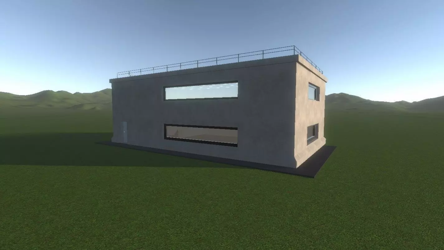 Military Control Building - Game Ready 3D Model PBR Low Poly Low-poly 3D model_0