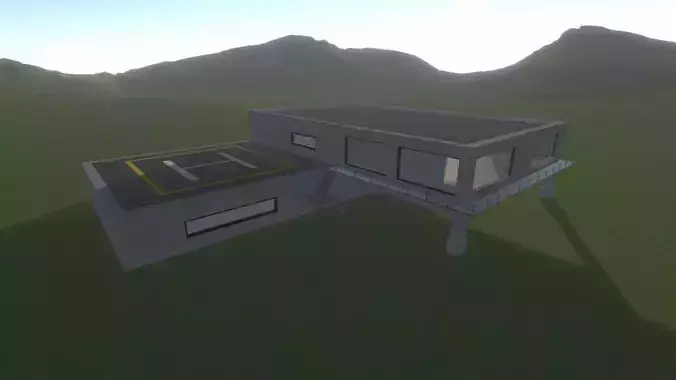 Military Control Building - Game Ready 3D Model PBR Low Poly Low-poly 3D model