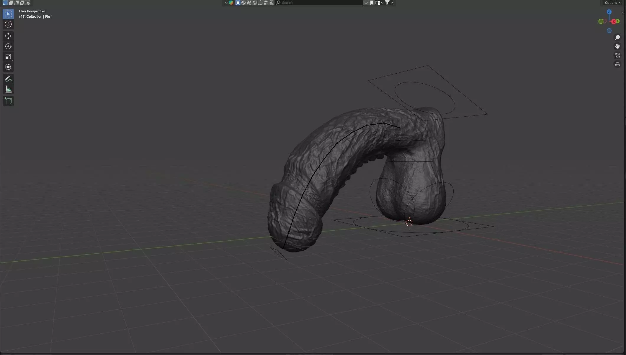 Lorkaz Fleshy Monster Penis and balls Rigged Low-poly 3D model_3