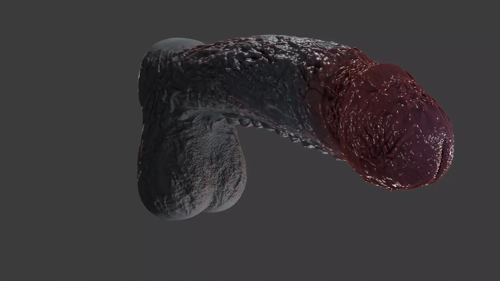 Lorkaz Fleshy Monster Penis and balls Rigged Low-poly 3D model_8