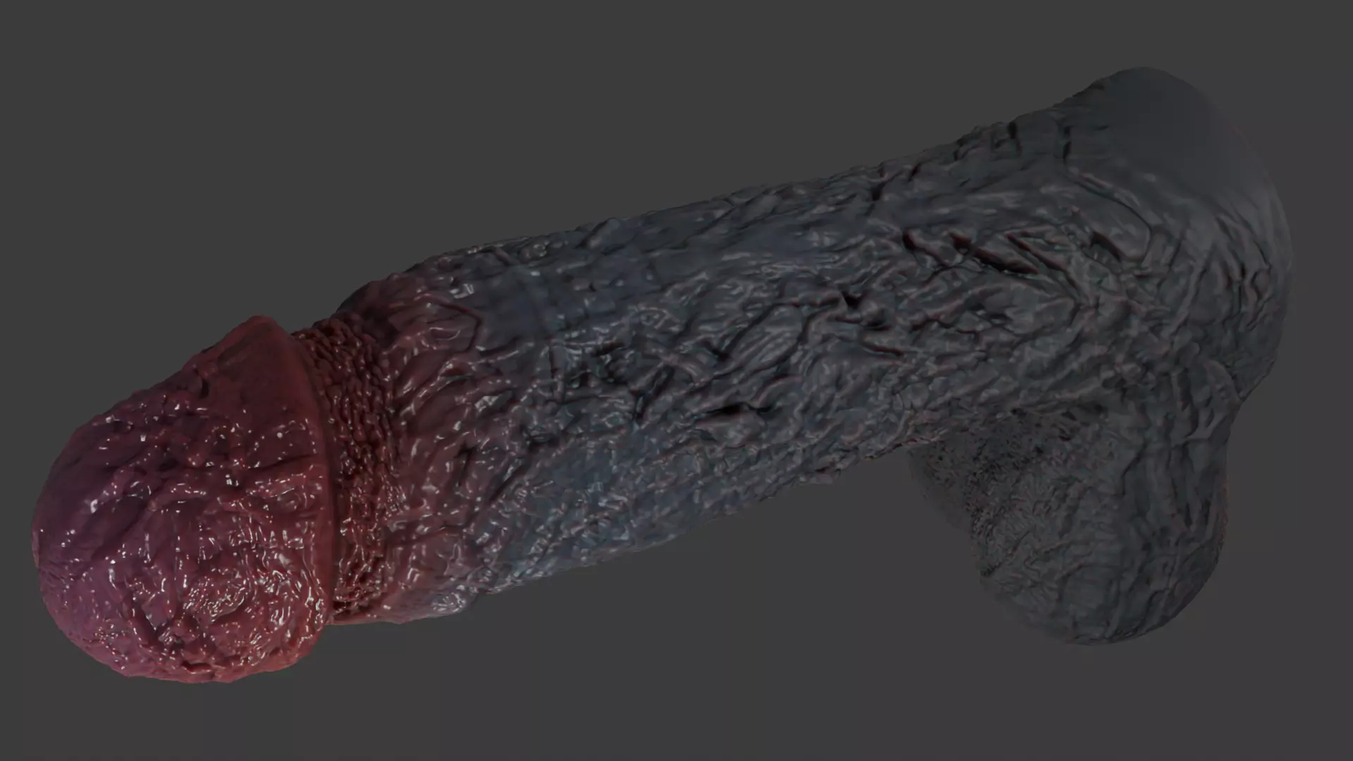 Lorkaz Fleshy Monster Penis and balls Rigged Low-poly 3D model_10