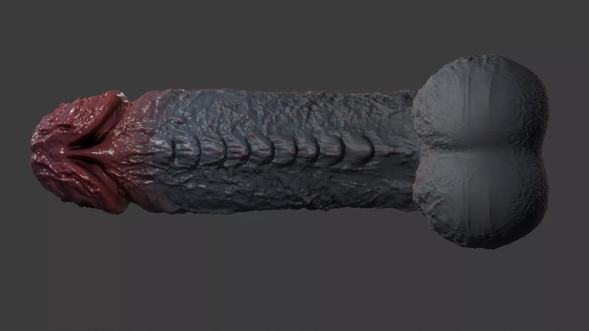 Lorkaz Fleshy Monster Penis and balls Rigged Low-poly 3D model_6