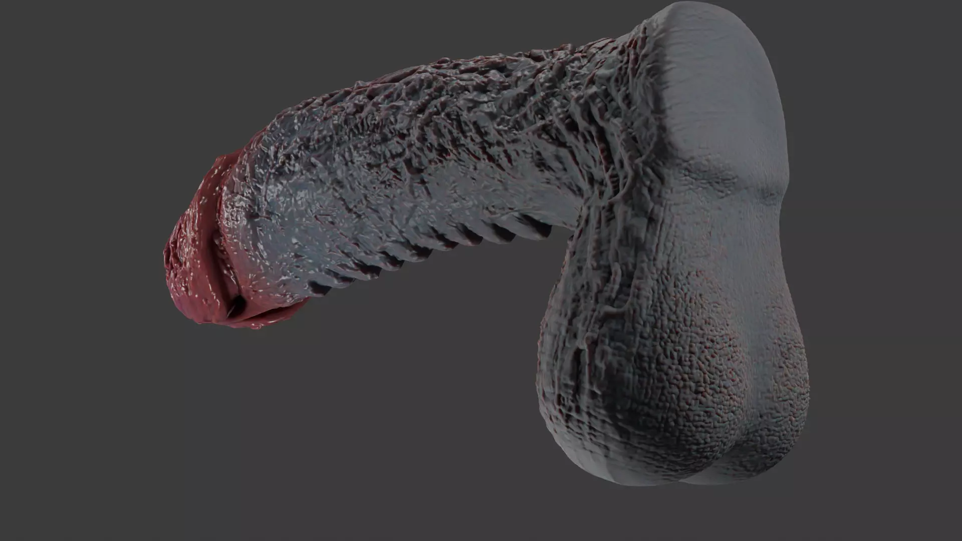 Lorkaz Fleshy Monster Penis and balls Rigged Low-poly 3D model_12