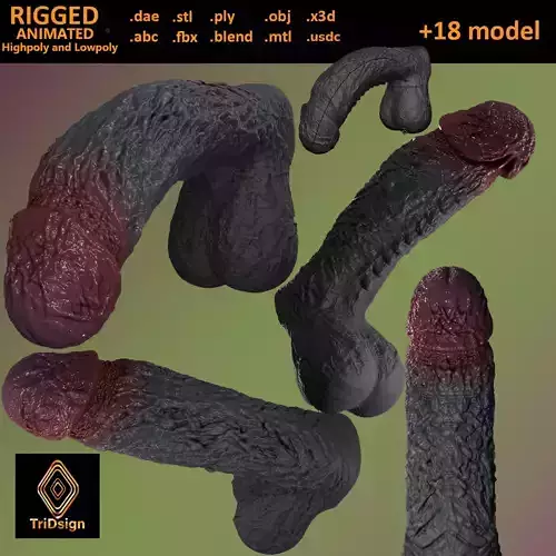 Lorkaz Fleshy Monster Penis and balls Rigged