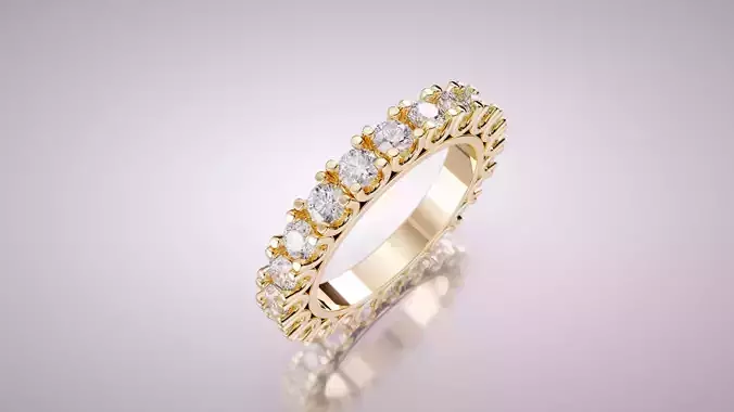 Gold Eternity Band Ring with Round Diamonds