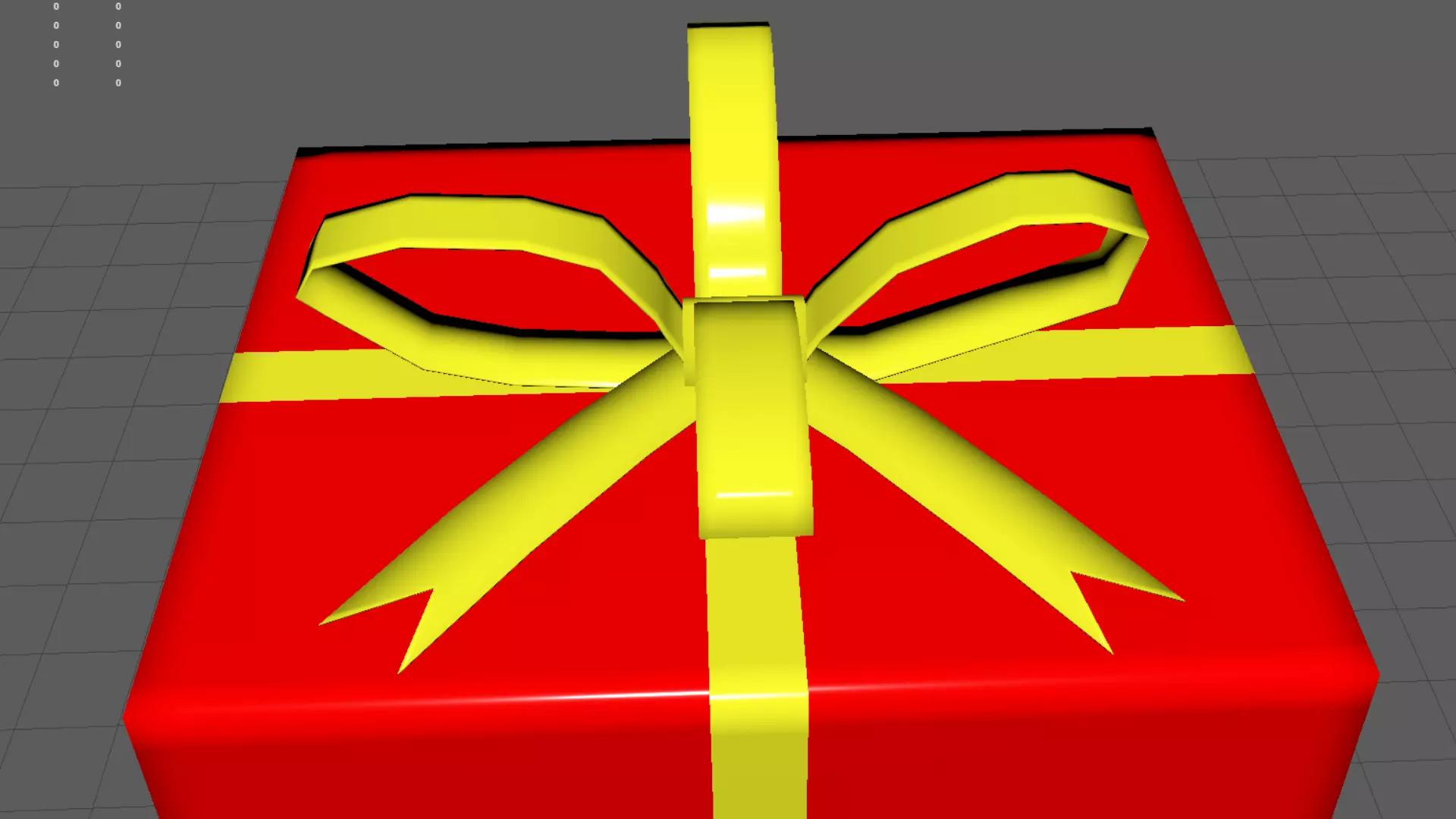3D Gift Box Red with Yellow Ribbon Festive Present Decoration Low-poly 3D model_6