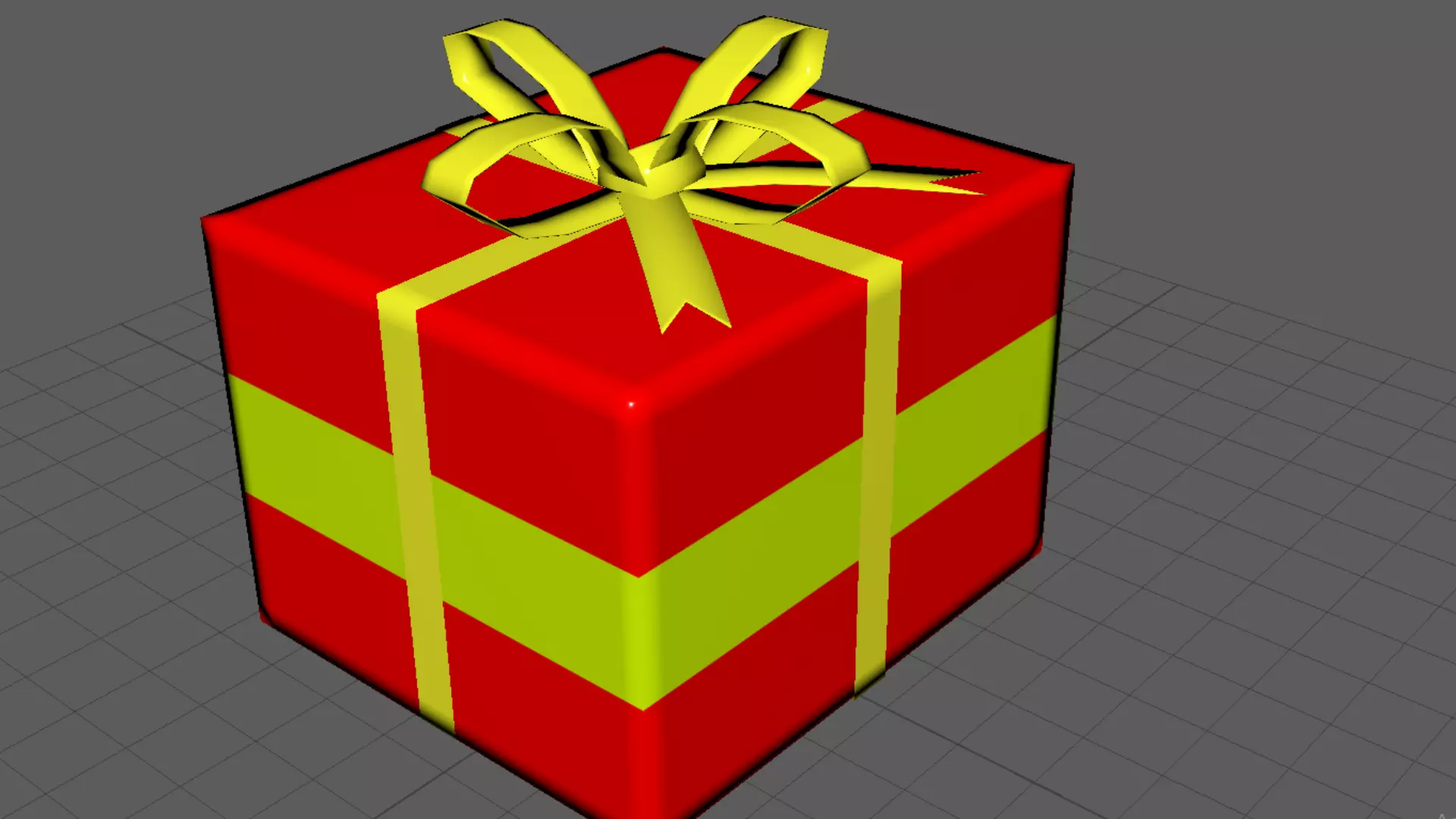 3D Gift Box Red with Yellow Ribbon Festive Present Decoration Low-poly 3D model_4