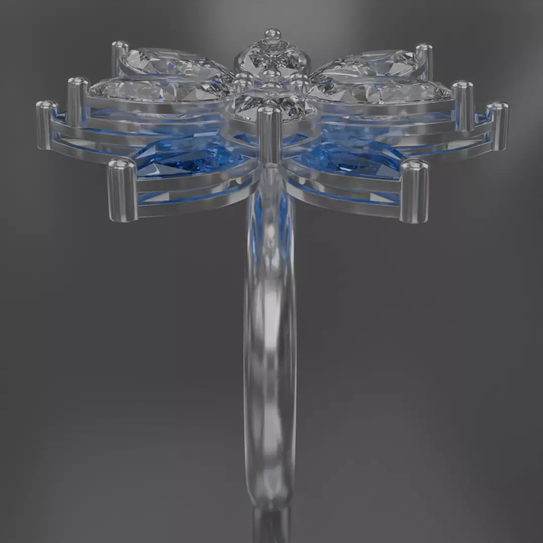 six leaf flower ring silve 3D model jewelry 3D model_3