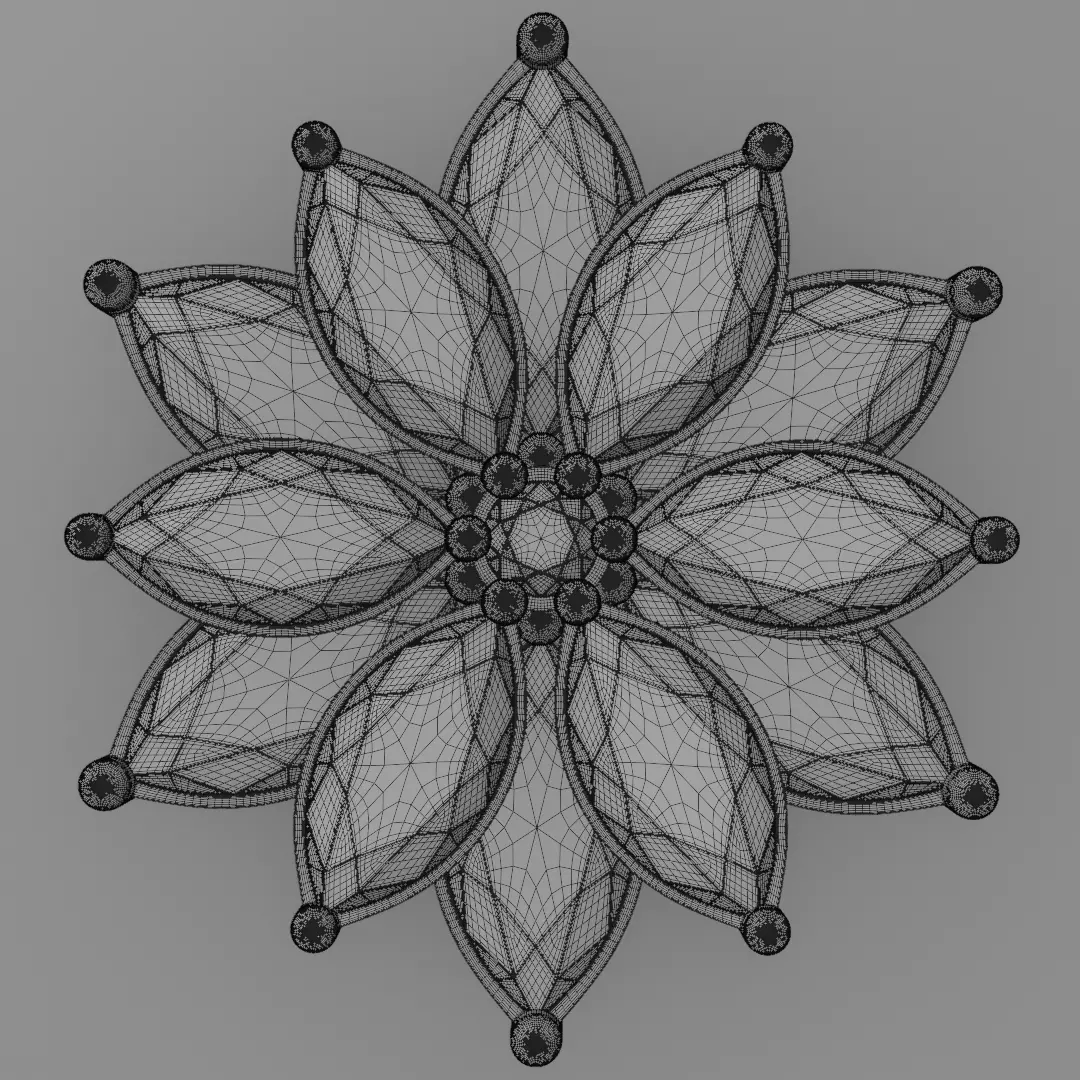 six leaf flower ring silve 3D model jewelry 3D model_12