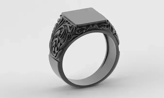 Engraved Men Ring 10g Solid Blank Plate