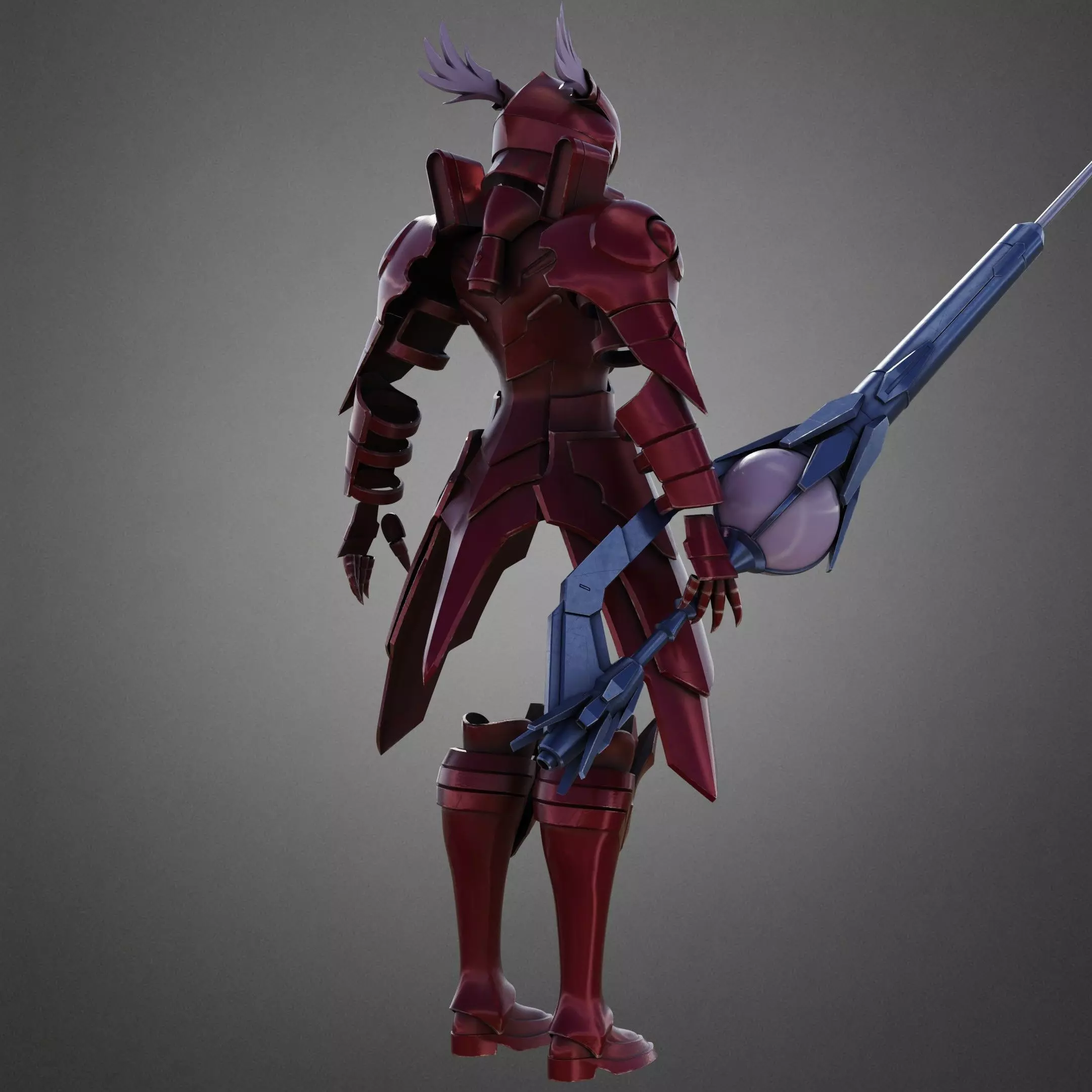 Overlord Shalltear Bloodfallen Full Armor and Lance for Cosplay 3D Model Collection_14