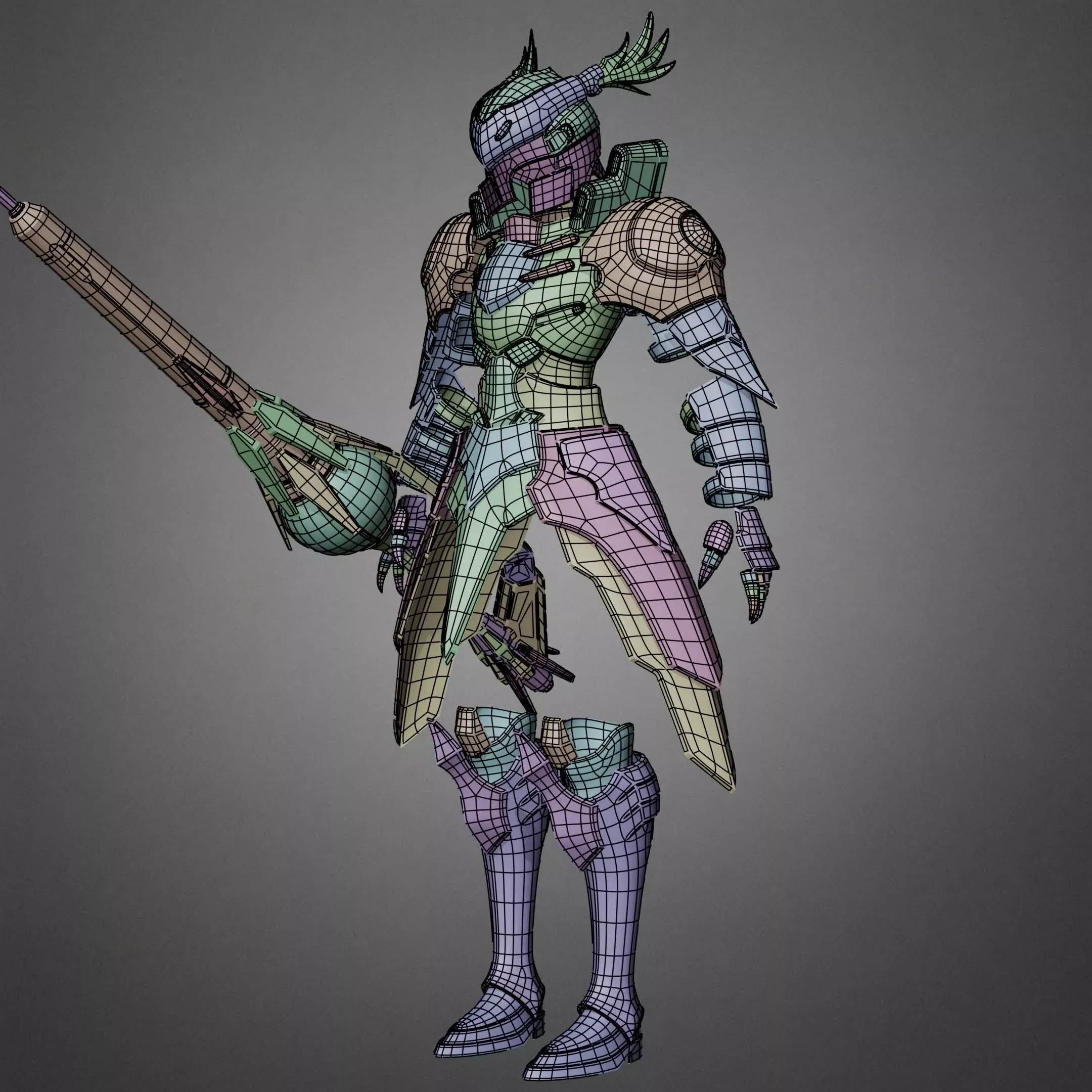 Overlord Shalltear Bloodfallen Full Armor and Lance for Cosplay 3D Model Collection_20