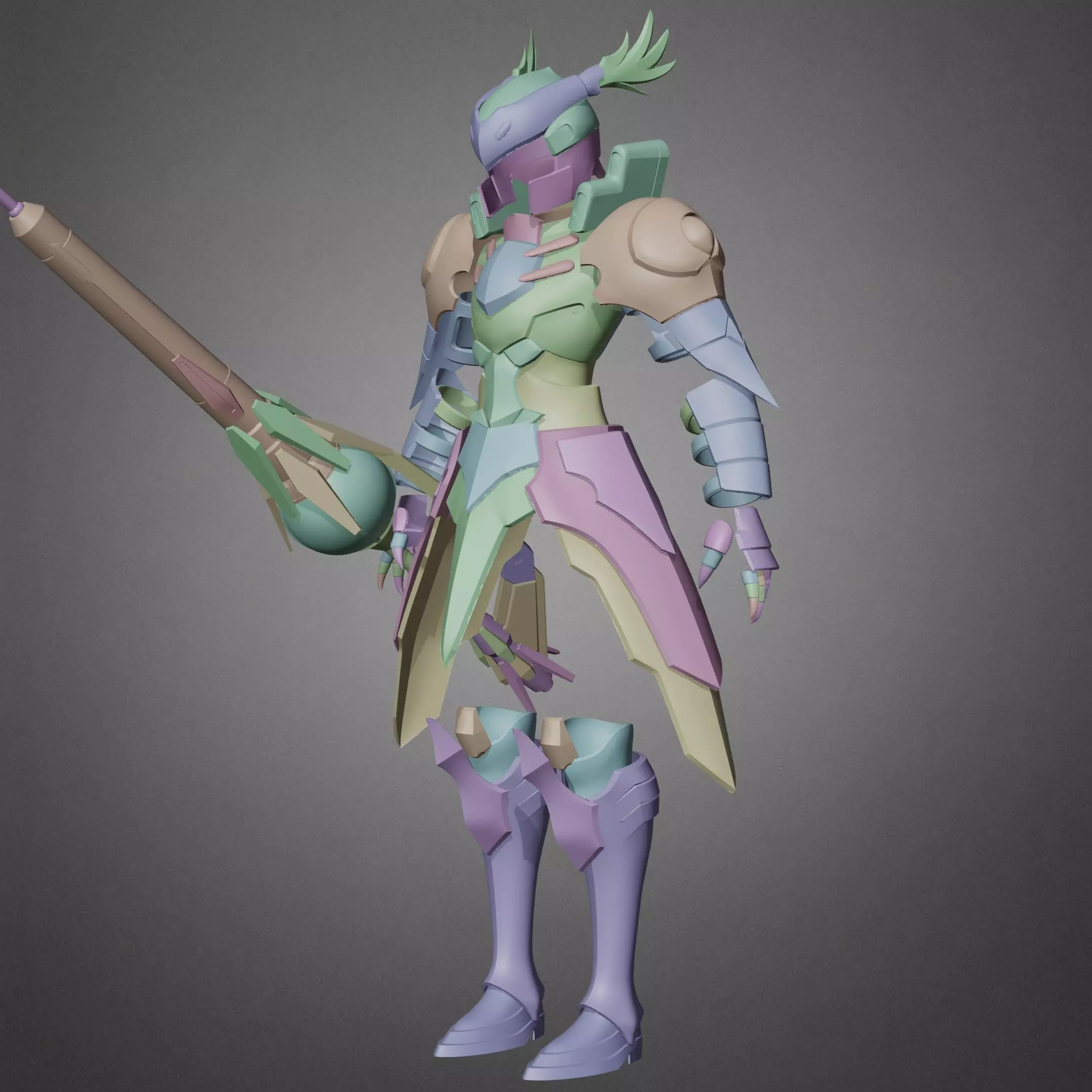 Overlord Shalltear Bloodfallen Full Armor and Lance for Cosplay 3D Model Collection_19