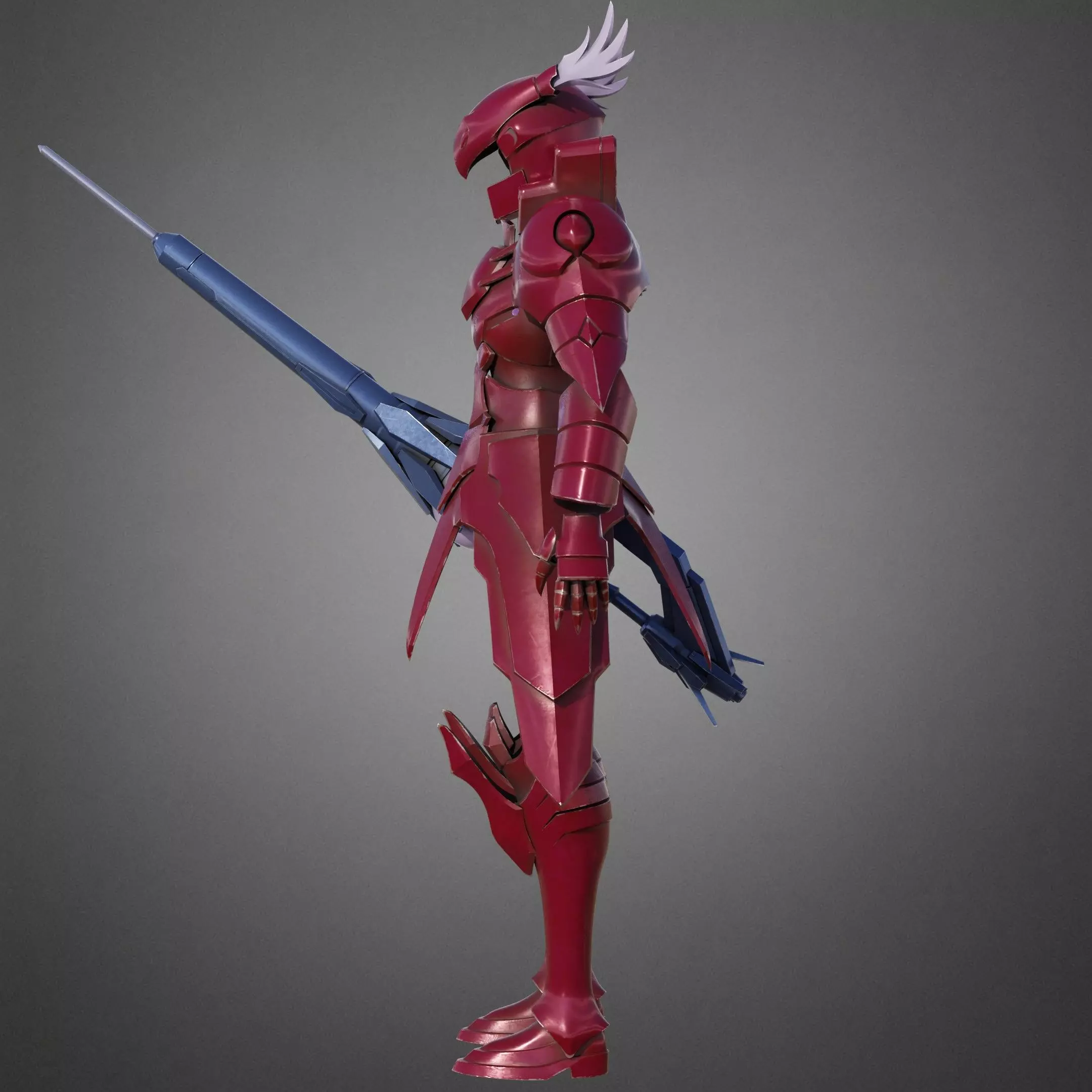 Overlord Shalltear Bloodfallen Full Armor and Lance for Cosplay 3D Model Collection_11