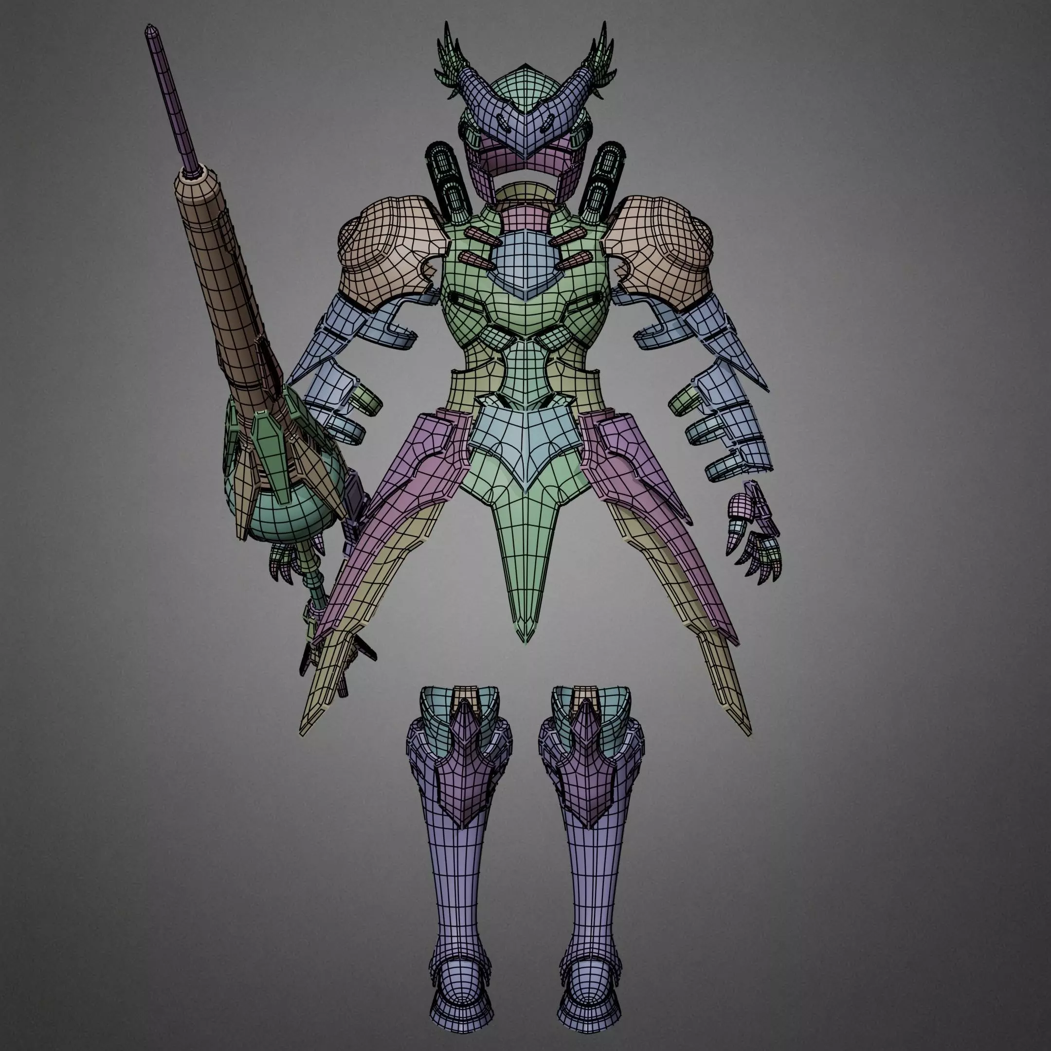 Overlord Shalltear Bloodfallen Full Armor and Lance for Cosplay 3D Model Collection_18