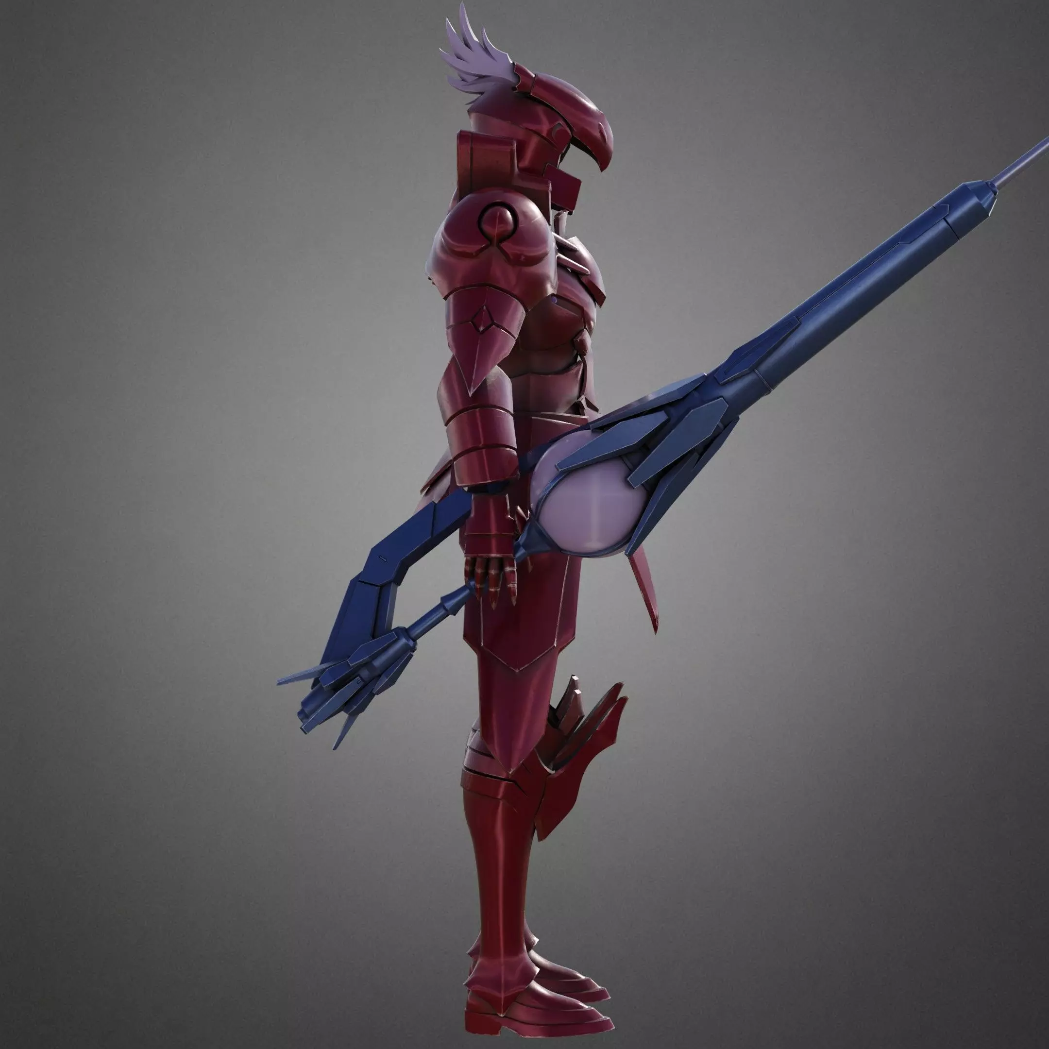 Overlord Shalltear Bloodfallen Full Armor and Lance for Cosplay 3D Model Collection_15
