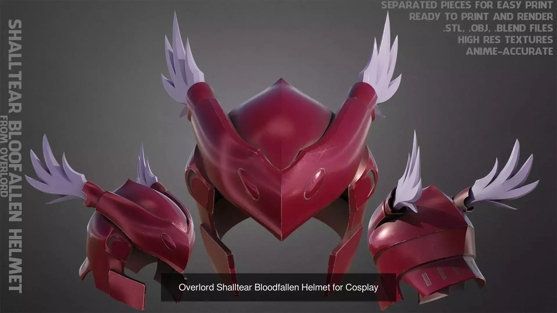 Overlord Shalltear Bloodfallen Full Armor and Lance for Cosplay 3D Model Collection_6