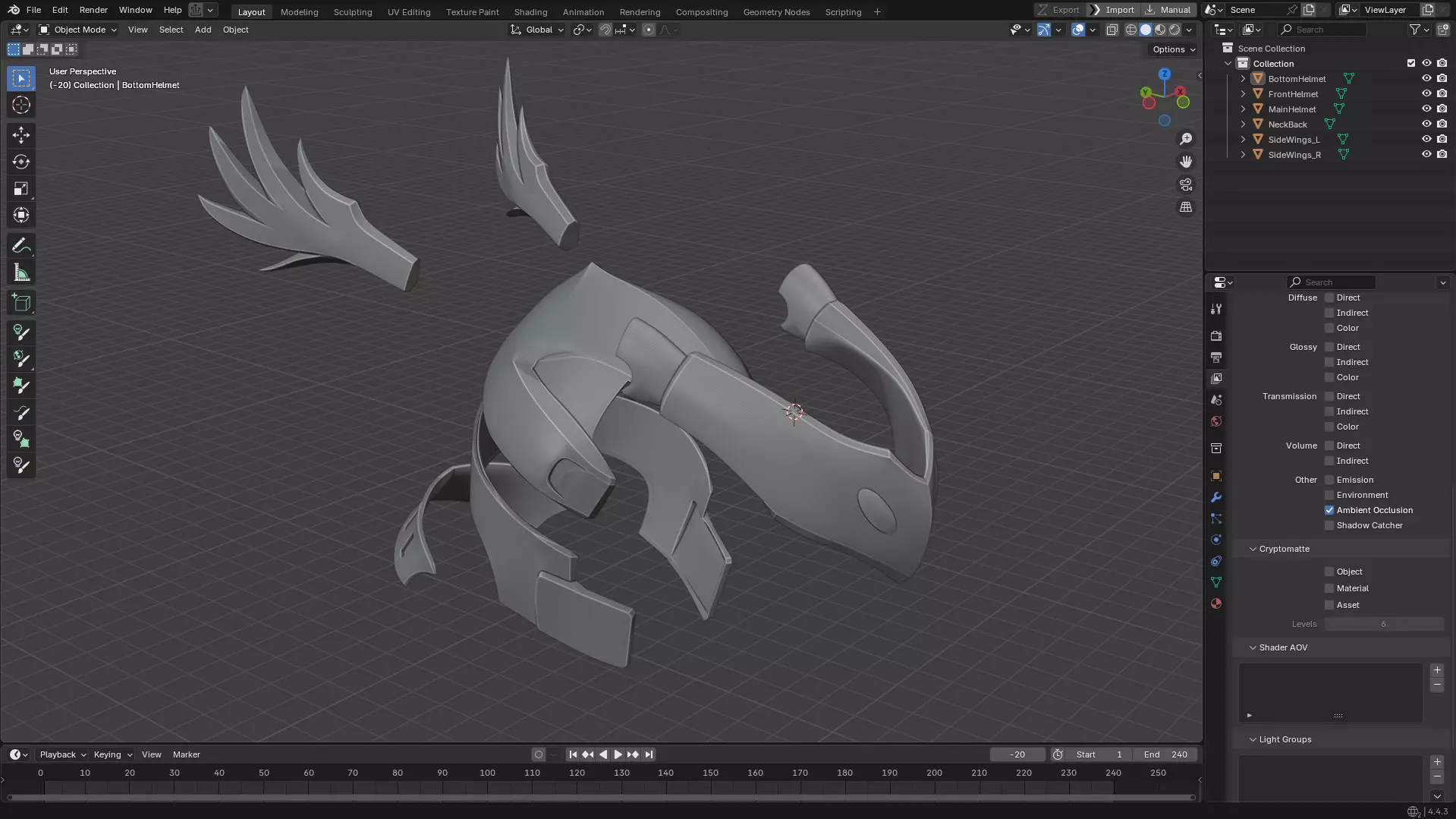 Overlord Shalltear Bloodfallen Full Armor and Lance for Cosplay 3D Model Collection_31
