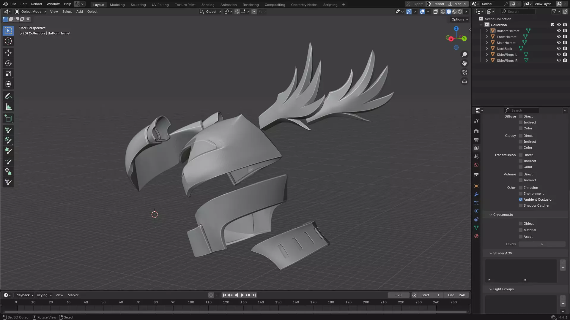 Overlord Shalltear Bloodfallen Full Armor and Lance for Cosplay 3D Model Collection_32
