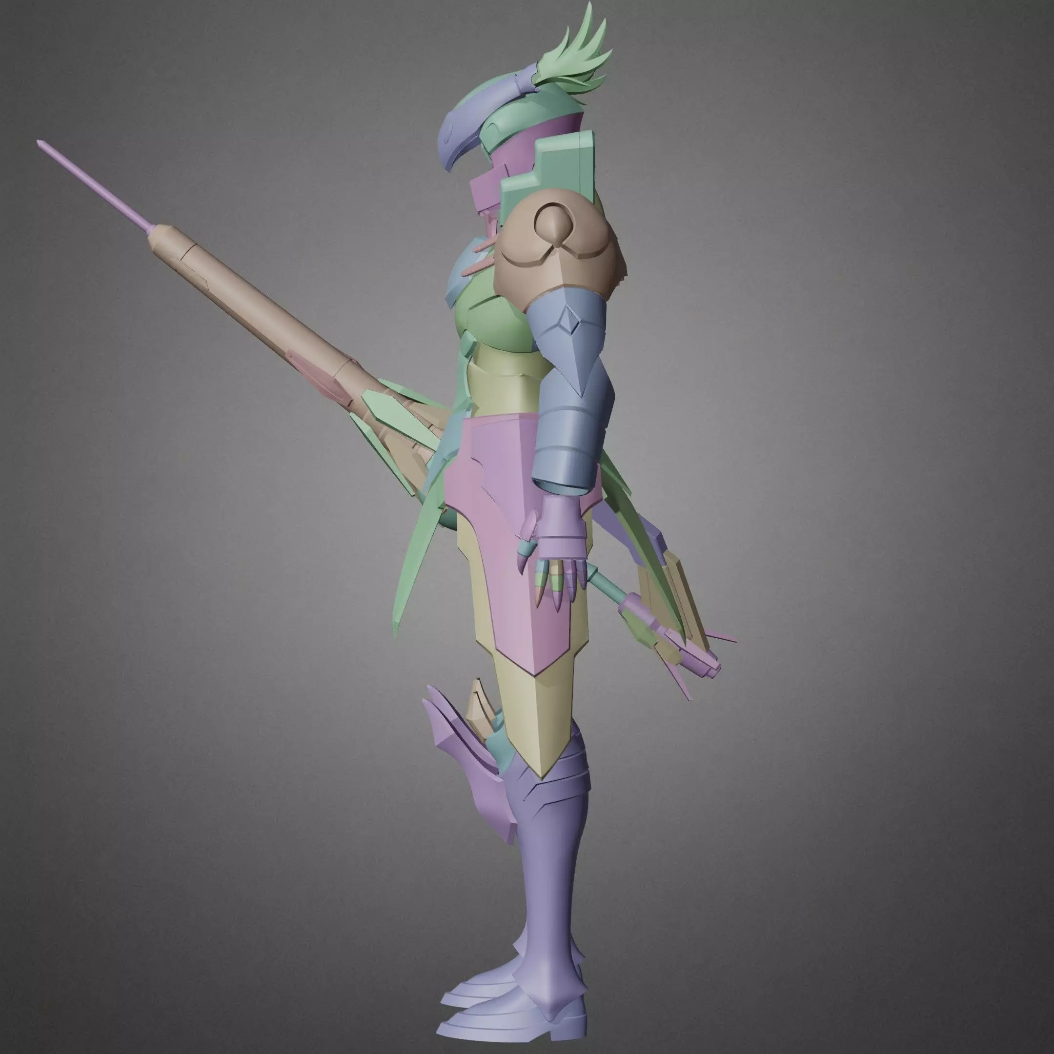 Overlord Shalltear Bloodfallen Full Armor and Lance for Cosplay 3D Model Collection_21