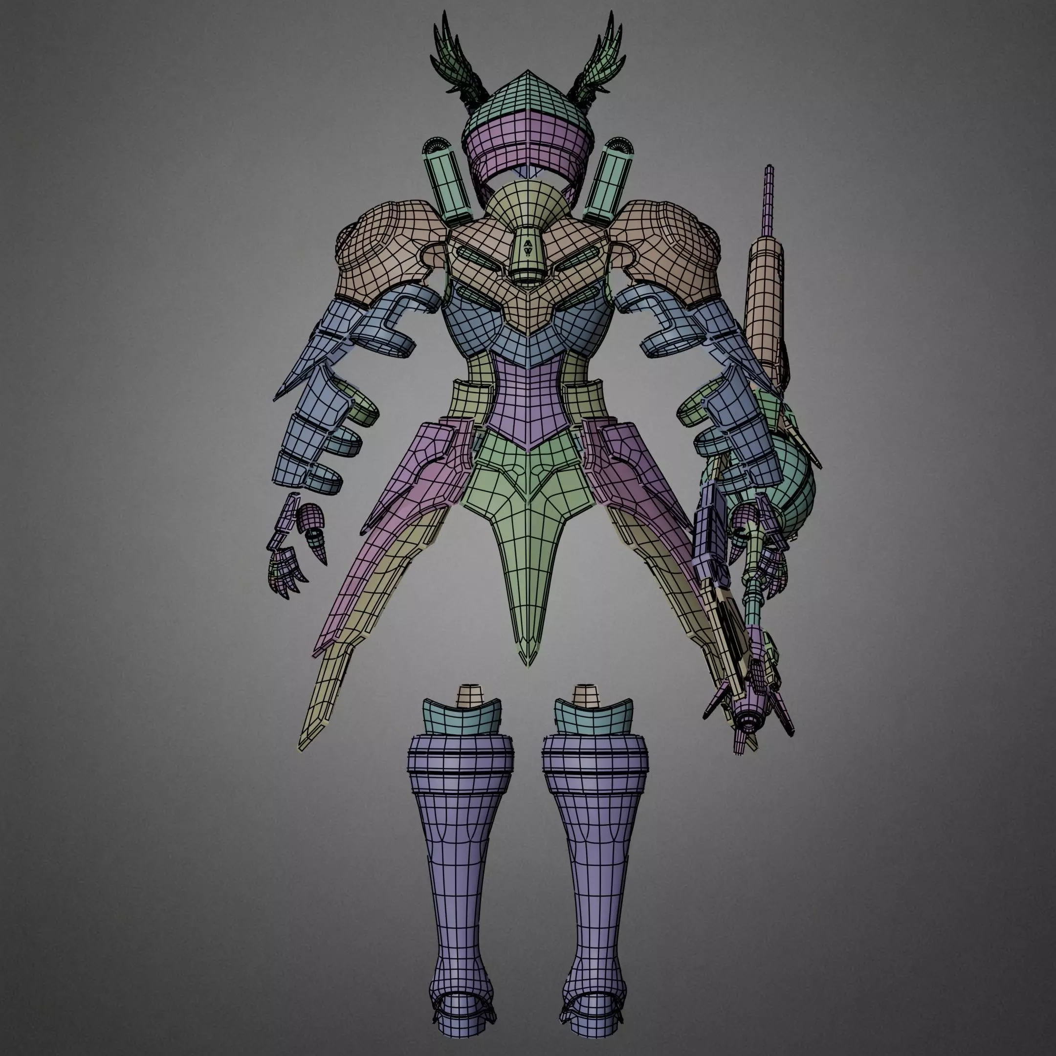 Overlord Shalltear Bloodfallen Full Armor and Lance for Cosplay 3D Model Collection_26