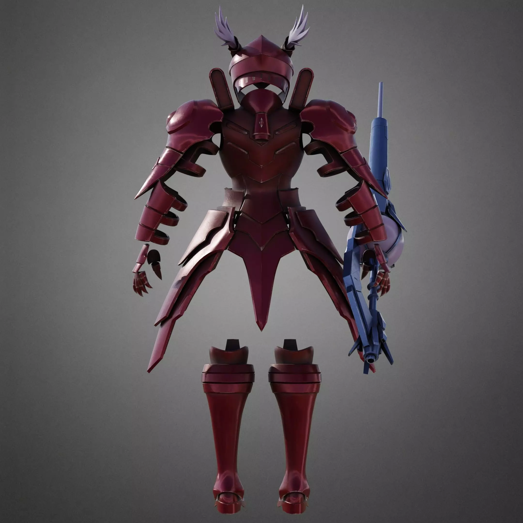 Overlord Shalltear Bloodfallen Full Armor and Lance for Cosplay 3D Model Collection_13