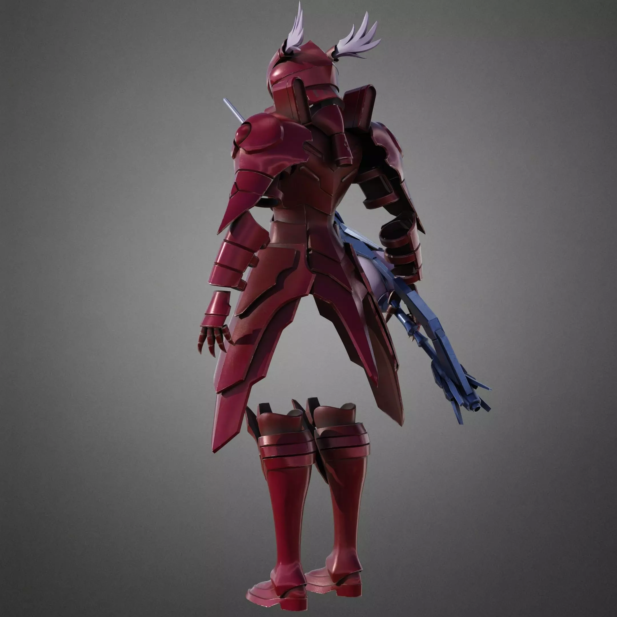 Overlord Shalltear Bloodfallen Full Armor and Lance for Cosplay 3D Model Collection_12