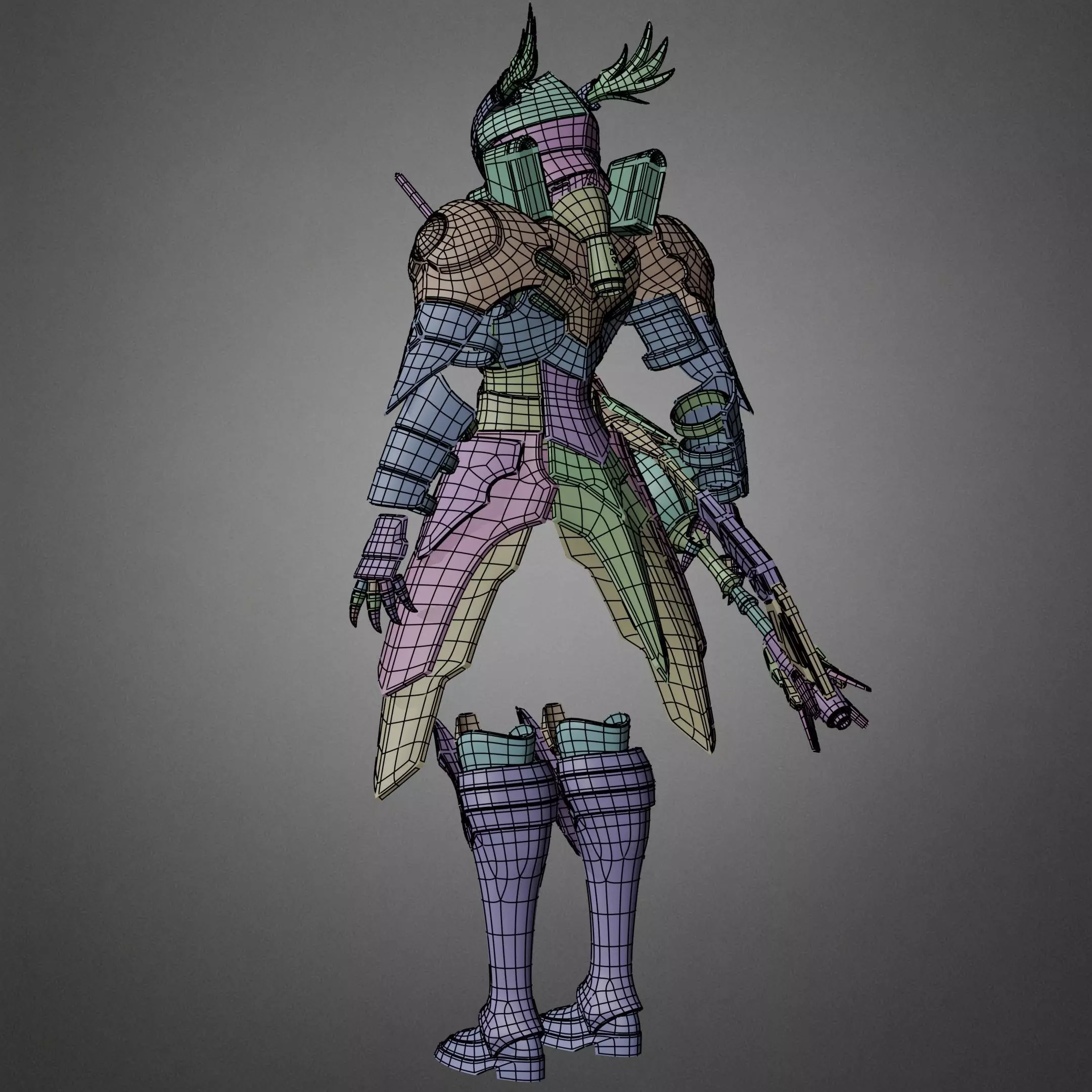 Overlord Shalltear Bloodfallen Full Armor and Lance for Cosplay 3D Model Collection_24