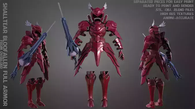 Overlord Shalltear Bloodfallen Full Armor and Lance for Cosplay