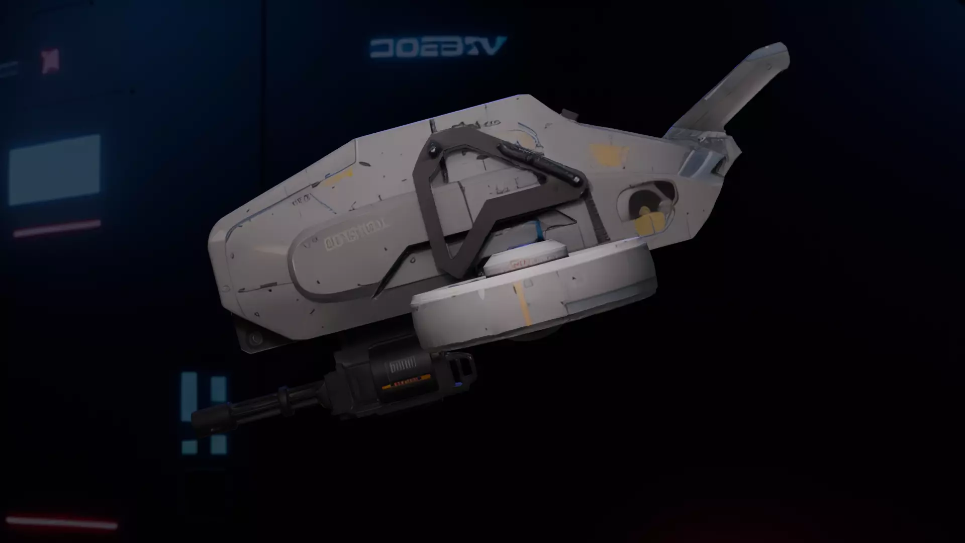 Futuristic Sci-Fi Combat Drone 3D model_1