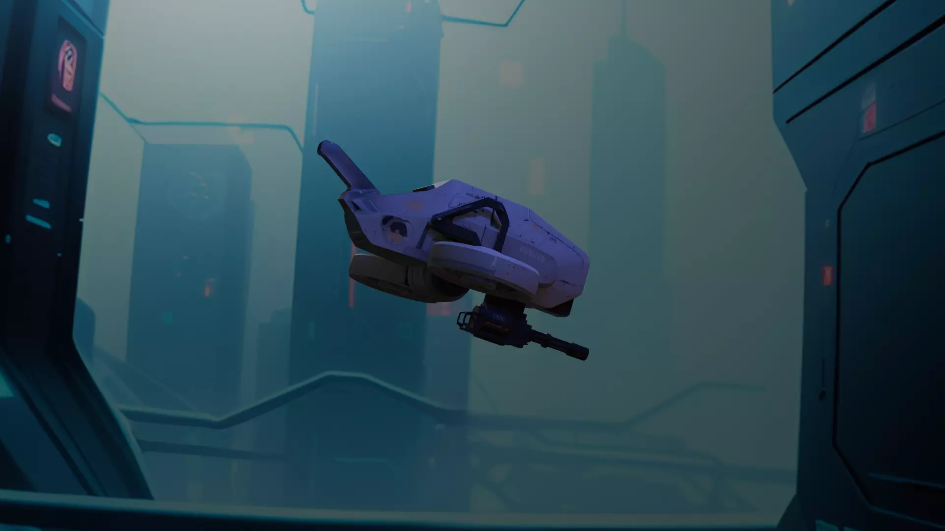 Futuristic Sci-Fi Combat Drone 3D model_2