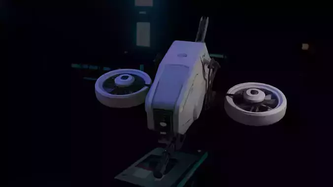 Futuristic Sci-Fi Combat Drone