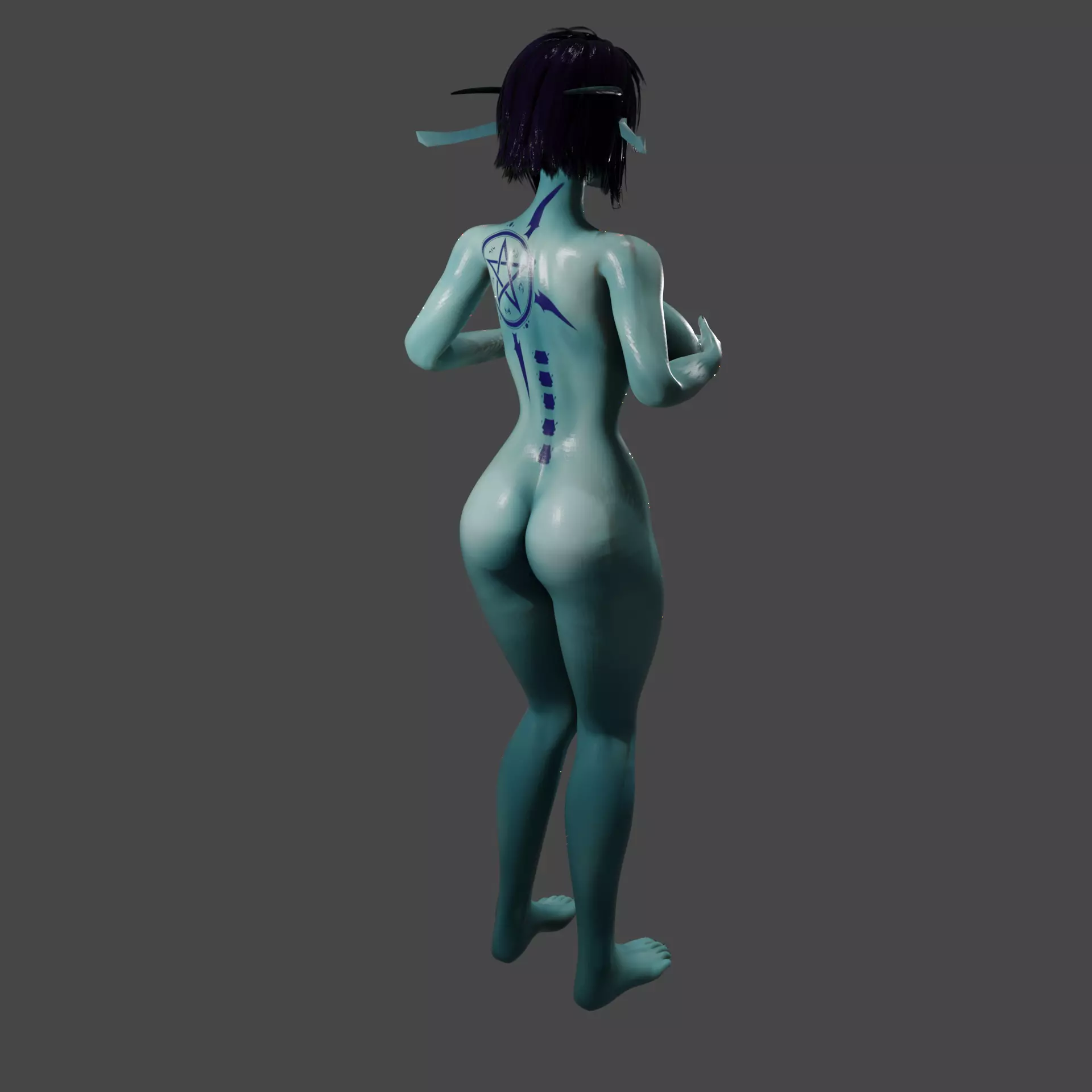 Blue Sexy Alien 3D print model_2