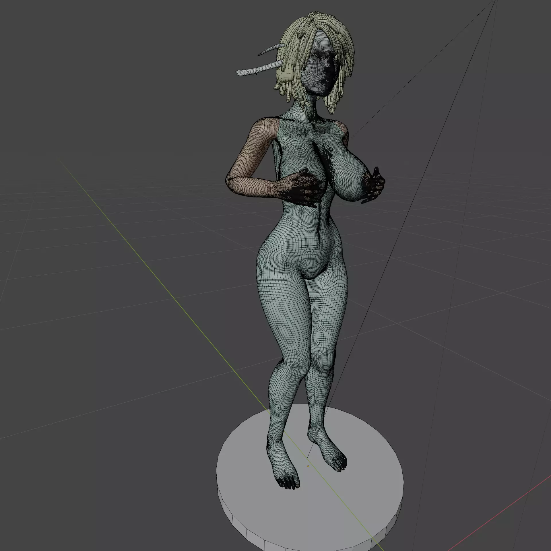 Blue Sexy Alien 3D print model_7
