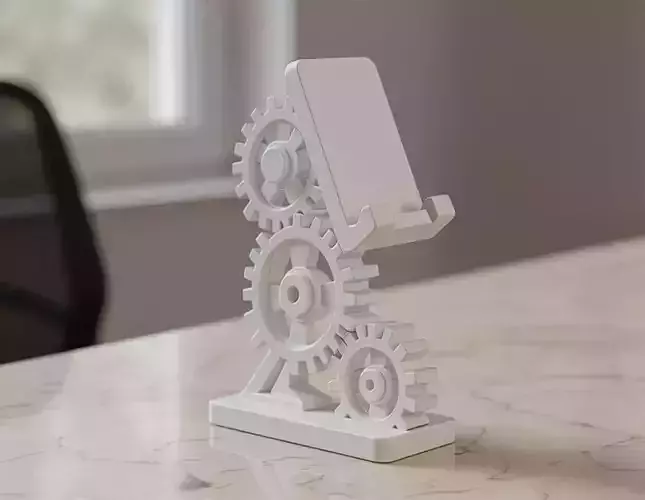 Gear Phone Stand 3D Printable 3D print model