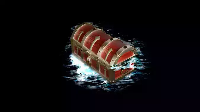 Low Poly Game-Ready Treasure Chest 3D Model Low-poly 3D model