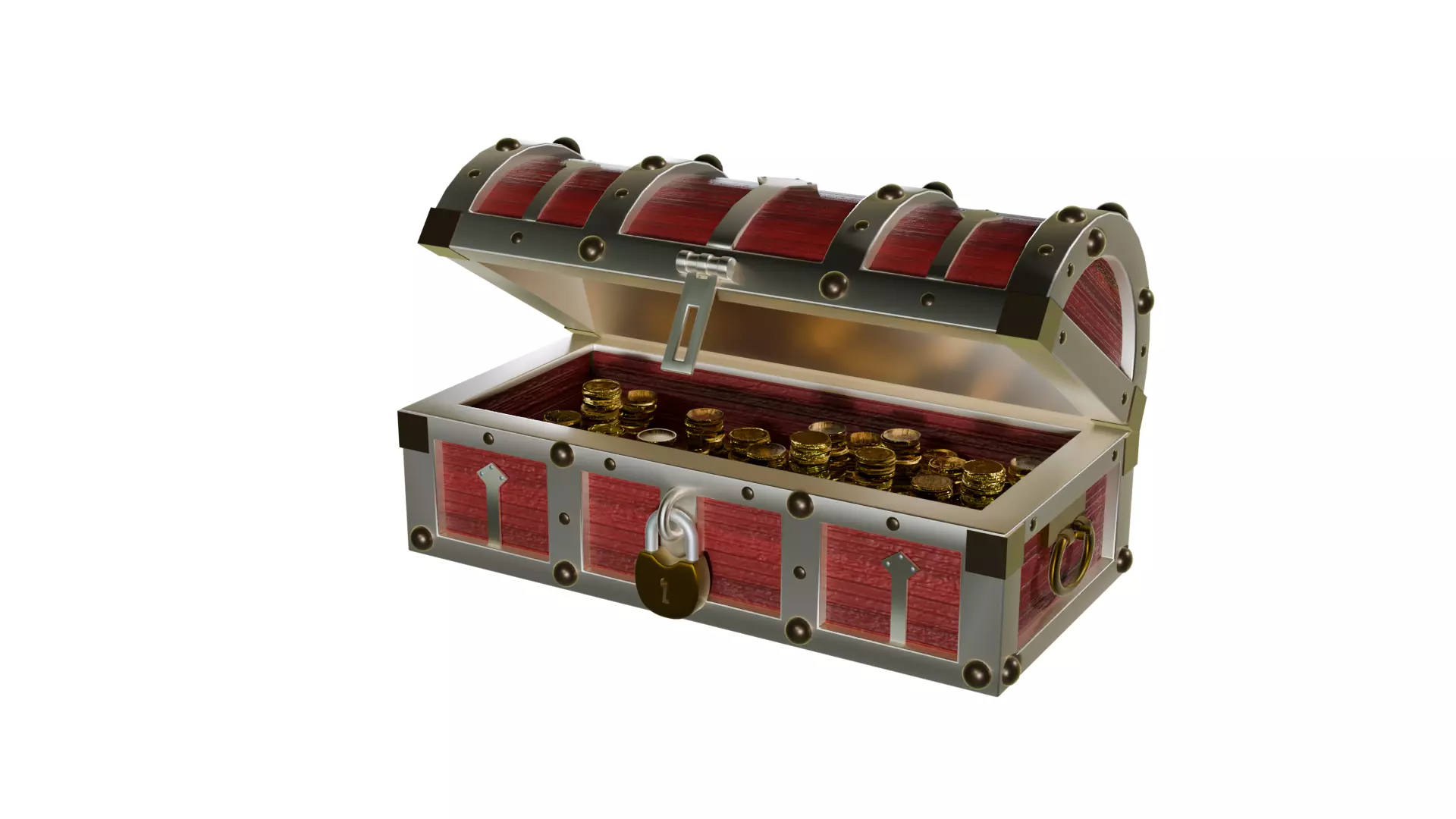 Low Poly Game-Ready Treasure Chest 3D Model Low-poly 3D model_1