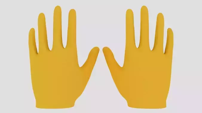 Golden Leather Gloves 3D Models